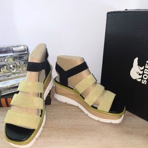 Sorel Black and Olive Wedge Shoes for Elevated Style